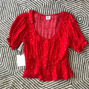 Aritzia Sunday Best red blouse